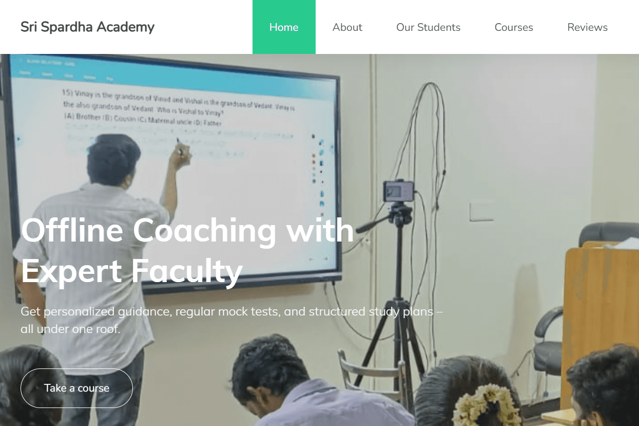 Education work visual for Sri Spardha Academy
